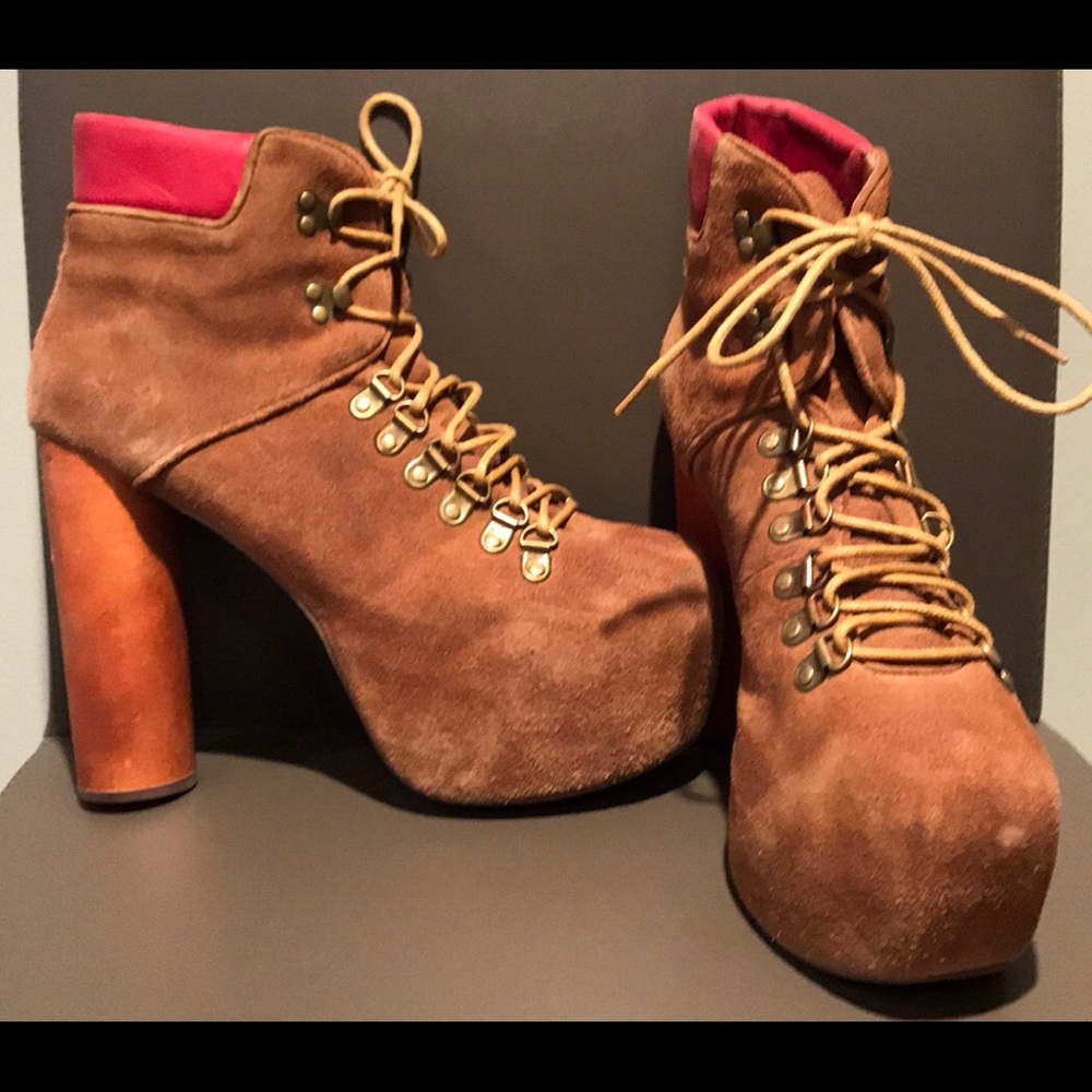 Jeffrey Campbell Tan Suede Booties Sz 9.5